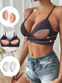 2 Stücke Silikon Push-Up BH Einsätze, erzeugen Lift- und Dekolleté-Effekt, wiederverwendbare unsichtbare BH-Cups für BHs, Bademode, Bikinis, unterstützen dabei Büste zu verstärken und anzuheben, waschbares Silikon Material, BH-Zubehör für Abendkleider und Partybekleidung