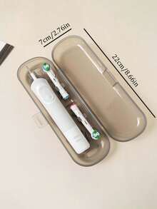 旅行电动牙刷收纳盒便携式旅行容器简易牙膏收纳盒便携式牙膏容器盒安全存放牙刷头适合日常和旅行露营居家商务返校使用旅行必需品