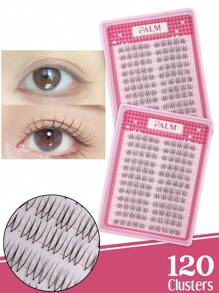 PALM LASHES 120Clusters Korean Girl Group U-Shaped Makeup Artist Essential Clear Band Eyelashes Handmade C Curl Upper Lashes Cartoon Fairy Hair Natural Day Korea Style DIY Cartoon Anime Style