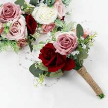 Artificial Flower Bouquet For Bride, Wedding Ceremony, Anniversary Celebration, Centerpiece, Table Decor, Bridesmaid