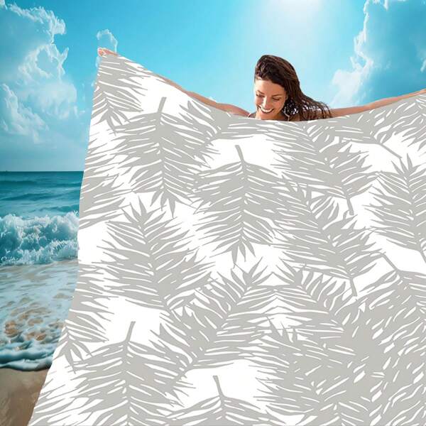 1 Stück Strandtuch mit Federn Motiv, Oversized leichtgewichtiges Handtuch für doppelten Gebrauch, unverzichtbares Accessoire für Schwimmen, Badezimmer, Camping, Yoga, perfektes Geschenk für Familie, Ehepartner, Partner, Freunde, Arbeitskollegen