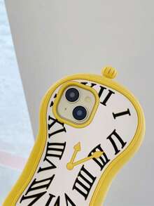 搞笑手机壳，丑陋手机壳，不对称形状硅胶装饰时尚时钟手机壳，适用于 16 ProMax / 15 PM / 14 Plus / 12，厚实防震，全覆盖保护，防水防摔防刮 - 彩色 - 查看 4