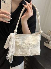 Korean Niche Simple Lace Gentle Style Shoulder Bag - New Casual Vacation Fairy Tote Shoulder Bag