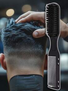 Multifunktionskamm für Männer, Haarbürste für Männer, eine doppelt verwendbare Bürste zum Stylen der Haare und Formen des Bartes, mit Kamm- und Bürstendesign, Dual-Zweck-Kamm, für Styling, Augenbrauenpflege und Naturhaare, Haarpflegeprodukte und -accessoires für Barbershop, Schönheitsreise-Essentials, Bartpflegewerkzeug für Männer, Ölbürstentexturkamm, Haarschneidewerkzeug, kann Bärte und Haare pflegen