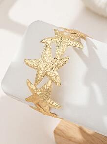 1pc Fashionable & Elegant New Minimalist Personalized Oceanic Starfish Set Exaggerated Bangle