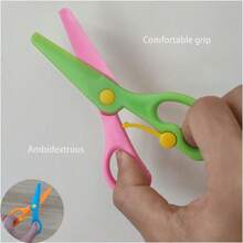 1PC Kids Training Scissors, Plastic Preschool Craft Scissors With Rounded Tip And Easy Grip Handle, Toddler Paper Cutting Practice Tool For DIY Craft Projects Scrapbook Supplies, Classroom Supplies School Supplies Home Learning Essentials (Random) - Màu sắc ngẫu nhiên - Xem 6