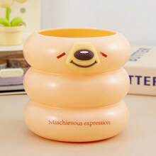 1pc Multifunctional Pen Holder, 3 Expression Options, Circular Pen Cup, Large Capacity, Desktop Storage, Large Capacity Desktop Stationery Organizer Pen Stand, Storage Bucket, Suitable For Office, School Supplies, Stationery Organization, Teachers, Home, Back To School/Graduation/Birthday Gift