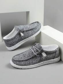 Spring/Autumn Casual Men's Slip-On Sports Shoes, Business Loafers, Lightweight And Fashionable Canvas Shoes For Daily Wear