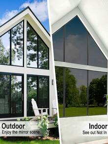 1 Roll Of One-Way Privacy Window Film, Heat Insulating Film Window Sunscreen Window Film One-Way See-Through Anti-Peeping Sunshade Balcony Anti-Travel Shading Glass Sticker Home Decoration, Anti-UV Heat Control For Home Office, Reflective Heat Control Anti-UV Glass Door Sticker - Multicolor - View 8