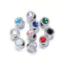 10 Stücke/Packung doppelseitige Strass-Perlen, 11mm, Multi-Stil glitzernder Diamant Lässig DIY Schmuckperlen, geeignet zum Herstellen von Armbändern, Halsketten, Anhängern, Accessoires