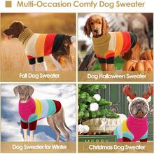 Local Delivery Dog Sweater, Stretchy Dogs Sweaters Large Sized Pets, Turtleneck Sweater For Pet Large Breed, Thick Knitwear For Fall Winter, Clothes For Pug, French Bulldog (Brown L) - Brown - View 6