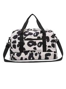 牛皮、豹纹、斑马纹、行李袋、旅行袋、行李袋、大容量、干湿分离、商务、旅行、医院用、尼龙袋、学校用、学校配件、学校用品 - 黑色 - 查看 11