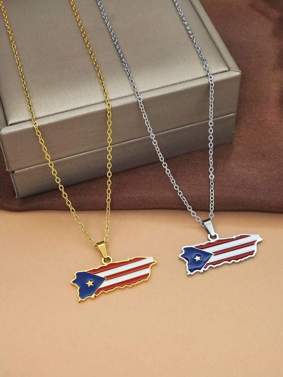 波西米亚度假风格 18K 镀金不锈钢女士项链，长吊坠树脂旗帜，手工抛光，精美设计 - 周年纪念、母亲节、生日、约会、舞会、节日、返校、婚礼的完美礼物 - 适合商务、度假和休闲场合