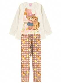 Conjunto Infantil Menina Meia Estação Inverno Fazendinha Off