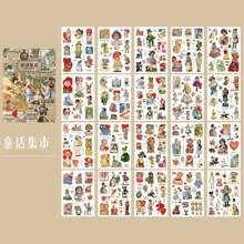 1 Pack Of 10 Pcs Classic Manor Series Sticker Book, 3 Material Types, Self-Adhesive Reusable Vintage Aesthetic Planner & DIY Decoration, Back To School