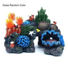 Adorno para Pecera Isla de Arrecife de Coral Simulado Planta de Resina Montaña Decoración de Acuario Decoración de Fondo para el Hogar - 12,5 x 10 x 7 cm - Ver 2