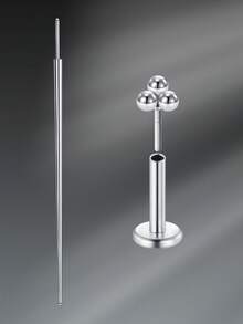 CIZME 不锈钢无螺纹按压式唇钉唇钉，银色垂直唇钉唇饰美杜莎梦露穿孔珠宝 16G 18G 20G 美杜莎珠宝 - 銀色1 - 查看 27