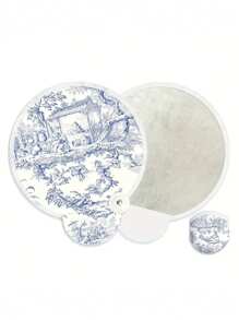 1pc,Oil Painting Floral Mini Foldable Fan - Elegant Portable Compact Lightweight Handheld Fan With Reflective Surface, Fabric Material & Botanical Art For Summer, Home Decor, Gift