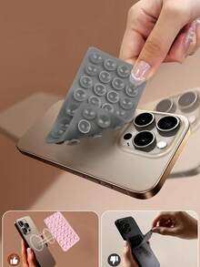 1pc/2pcs Upgraded Thicker & More Silicone Suction Cup Phone Holder, 13 Color Options, Difference Only In Color/Quantity, Portable Movable Square Double-Sided Phone Stand - Multicolor - View 7