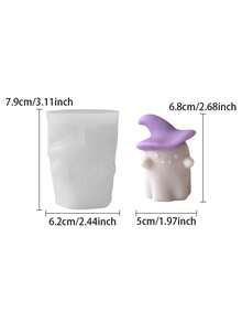 1 pieza Molde de silicona para vela con diseño de calabaza fantasma 3D (estilo espeluznante y lindo) - Fácil de desmoldar, duradero y fácil de limpiar, perfecto para velas de aromaterapia DIY/decoración de Halloween, excelente para el hogar/fiesta y regalos espeluznantes, superficie brillante para diseño de velas de fantasía - Blanco - Ver 10