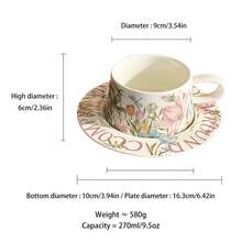 复古莫奈花园咖啡杯碟套装，奢华下午茶杯陶瓷饮具礼盒