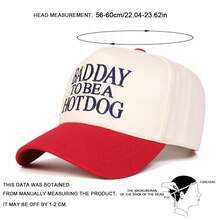 1 件女式“Bad Day To Be A Hotdog”卡车司机帽，个性化刺绣字母棒球帽，街头时尚五片帽，户外防晒休闲帽，适合春秋季旅行度假海滩 - 彩色 - 查看 2