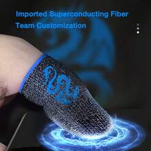 一对银纤维游戏指套：防汗、防滑、透气、吸湿排汗、光滑、持续灵敏的手指触感 - 适合手机游戏玩家 - 彩色 - 查看 5