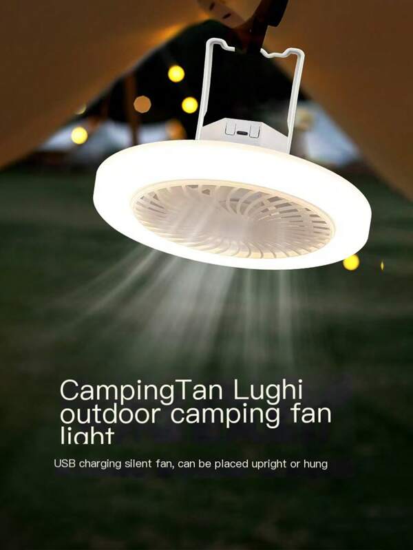 Portable Fan Light, Wireless Long-Lasting Battery Powered, Suitable For Bedroom, Cafe, Camping, Outdoor BBQ, Student Dormitory
