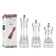 Molino de especias, molinillo de sal y pimienta recargable, agitador manual, molinillo de hierbas, rotor de cerámica ajustable, herramientas de cocina - transparente - Ver 8