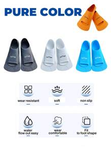 1 par de aletas de silicona unisex para natación, aletas para buceo libre, esnórquel y entrenamiento, ligeras y versátiles