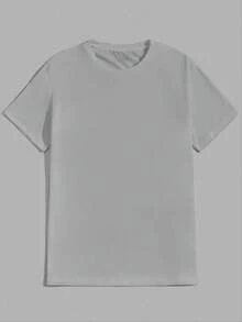 Customizable Photo Print Men's T-Shirt, Personalized Men's Printed Crew Neck T-Shirt, Custom Men's T-Shirt Shirt - Add Your Own Text And Images (Family Photo/Selfie/Pet Photo/Friend Group/Company Logo) To Design Your Own Personalized Printed T-Shirt, Upload Your Photos/Collages/Loved Ones/Pets/Scenery, Enter Text/Names/Quotes/Fun Phrases, Men's Short Sleeve Crew Neck T-Shirt, Holiday Gift, Anniversary Gift - Light Grey - View 6