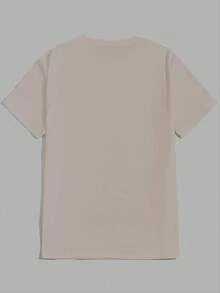 Customizable Photo Printed T-Shirt For Men, Personalized Men's Graphic Round Neck T-Shirt, Custom Men's T-Shirt - Add Your Own Text And Images (Family Photos/Selfies/Pet Photos/Friend Photos/Company Logo) To Design Your Own Personalized Printed T-Shirt - Apricot - View 6