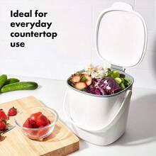 OXO Good Grips Contenedor de compostaje fácil de Limpiar Color Blanco 0.75 galones - Blanco - Ver 3