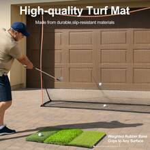 With 3 Surfaces Golf Practice Mat 3 Turf Golf Hitting Mat For Training Practice Mats For Indoor And Outdoor - 綠色 - 查看 3