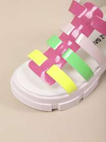 Sandalias romanas con estilo para niñas, zapatos de tacón grueso, zapatos de princesa elegantes, adecuados para compras diarias, fiestas y sandalias de playa -- "Sandalias para niños con tacones altos", "Sandalias de suela blanda para niños", "Sandalias para niños en promoción"