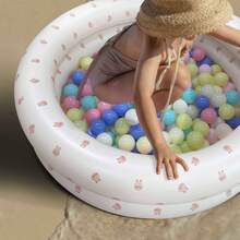 充气韩版熊仔小型儿童泡泡池充气气球池游戏池玩耍池 - 彩色 - 查看 4