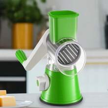 3 In 1 Rotary Cheese Grater Handheld Vegetable Slicer Stainless Steel Blades For Cheese Carrots Nuts Blue Multi Functional Kitchen Gadget Ergonomic Handle For Comfortable Use Dishwasher - 綠色 - 查看 5
