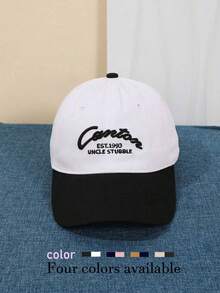 1pc Unisex Colorblock Embroidered Letter Adjustable Fashionable Versatile Baseball Cap, Suitable For Casual Daily Wear - A - View 1