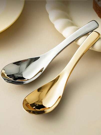 1个/2个加厚304不锈钢大汤勺，高品质烹饪勺，汤勺，饭勺