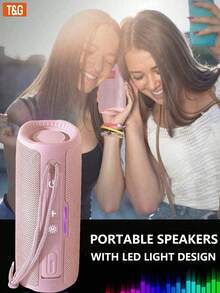 T&G TG365 Zewnętrzny, wodoodporny, przenośny, bezprzewodowy głośnik LED, wodoszczelny IPX4, subwoofer stereo/rozmowy w trybie głośnomówiącym/karta FF/dysk U, podwójny głośnik, możliwość podłączenia do telefonu komórkowego/tabletu/telewizora, odtwarzacz muzyki, zasięg do 10 metrów, dobry wybór na zewnątrz/na prezenty/imprezy, wiele opcji kolorystycznych, 1200 mAh
