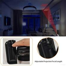 大屏幕投影时钟，带数字时间和日期显示，USB/电池供电，可调亮度，闹钟，贪睡和温度读数，适合家庭或办公室床边，简约矩形设计，多功能 - 彩色 - 查看 8