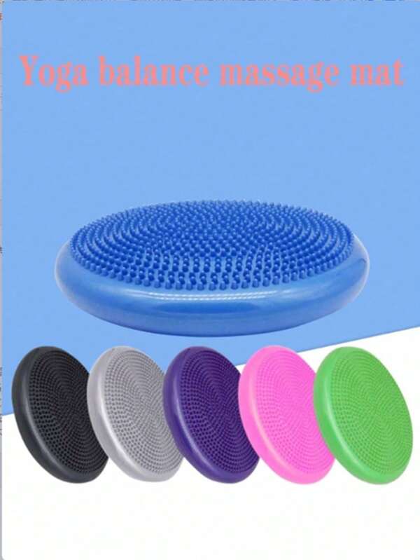 1 Stück Balance Matte Yoga Massagekissen Halb-Kreis Anfänger Yoga Ball Massageball Knöchel Trainer (Pumpenfarbe ist zufällig)