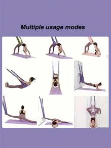1 Corda de Fitness para Pilates/Yoga, Equipamento de Treino de Alongamento/com Pontos de Fixação na Porta, Uma Corda de Alongamento Universal para Costas e Pernas, Adequada para Dobras para Trás, Splits em Pé, Pilates, Dança, Ballet e Ginástica, e Uma Corda de Ioga Aérea para Mulheres