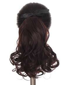 Pinzas para cola de caballo con lazo, peluca artificial y peine para cabello ondulado para el Día de San Valentín, extensiones de cabello rizado para niños