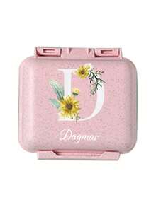 Caja de pastillas compartimentada personalizada, estuche de pastillas a prueba de humedad, organizador de pastillas de viaje para el bolsillo, caja de pastillas portátil, organizador de pastillas para personas mayores con compartimentos grandes, organizador de pastillas pequeño para bolso o bolsillo, adecuado para actividades al aire libre, viajes de negocios y recordar a las personas mayores que tomen la medicina a tiempo - Rosa - Ver 25