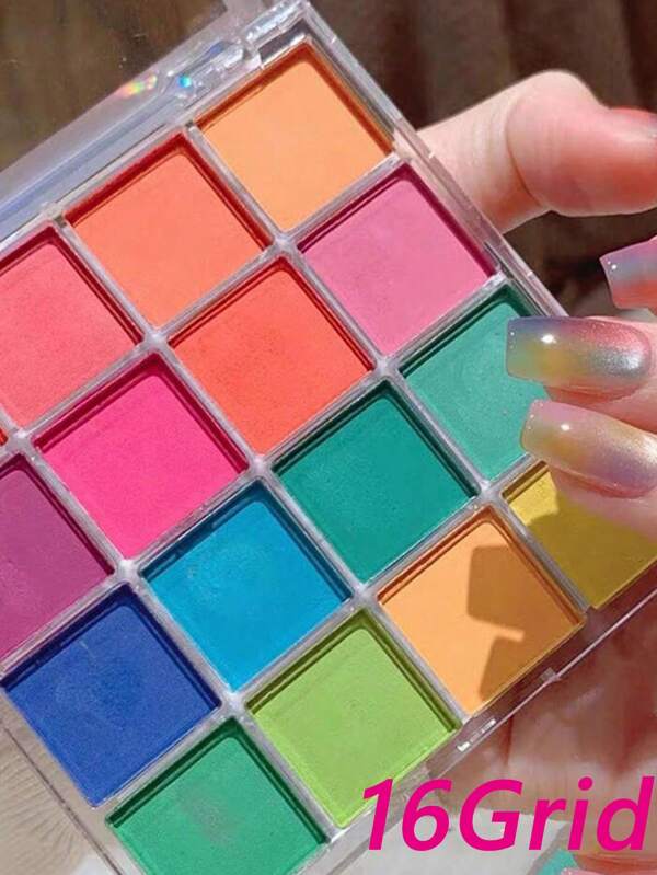 16Grids Colorful Neon Nail Art Powder,Fluorescent Nail Glitter Pigment Dust For Vibrant Pink, Yellow & Green Ombre Designs For Nail Art Design Decorations Accessories,Women's Nail Salon Supplies