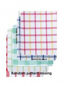1/2/5pcs Kitchen Double-Sided Dishwashing Cloth Checkered Scrub Cloth Multi-Purpose Cleaning Cloth Checkered Cleaning Square Towel, Quick Dry Cotton Cleaning Cloth Highly Absorbent Multi-Color Grid Pattern Cleaning Cloth Car Cleaning Wipes, Towels For Home, Kitchen And Surface Drying, Highly Absorbent Cleaning Cloth Fabric, Random Colors, Suitable For Home Use