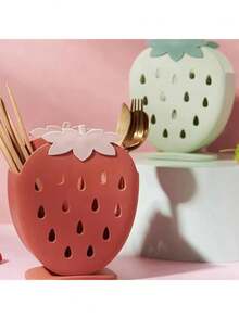 1 pieza Organizador de utensilios de cocina con forma de fresa - Multicolor - Ver 8