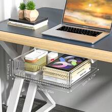 1 hộp đựng đồ dưới bàn - Hộp lưu trữ ẩn có nhiều ngăn, nhựa PET bền tiết kiệm nước, có thể đứng riêng hoặc gắn tường để sắp xếp đồ dùng trên bàn làm việc ở văn phòng và học sinh, đồ dùng và phụ kiện cho bàn làm việc ở văn phòng - Nhiều màu - Xem 14
