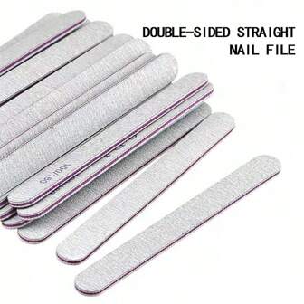 5/10/25/50Pcs Straight Nail Files 100/180 Grit Wood Sandpaper Sanding File Double Side Of Polishing Files For Natural Nail